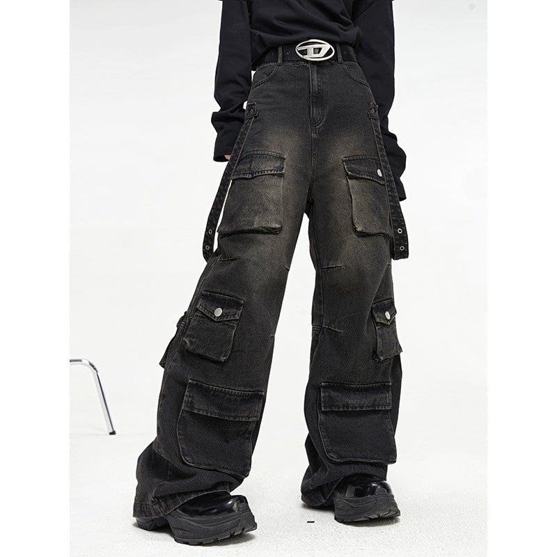 Washed Cargo Denim — Black
