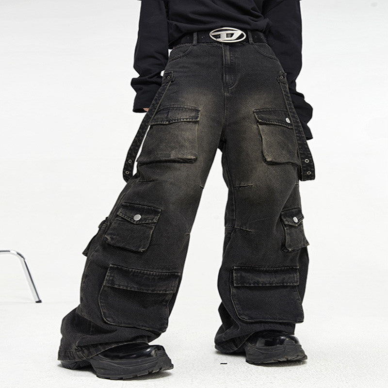 Washed Cargo Denim — Black