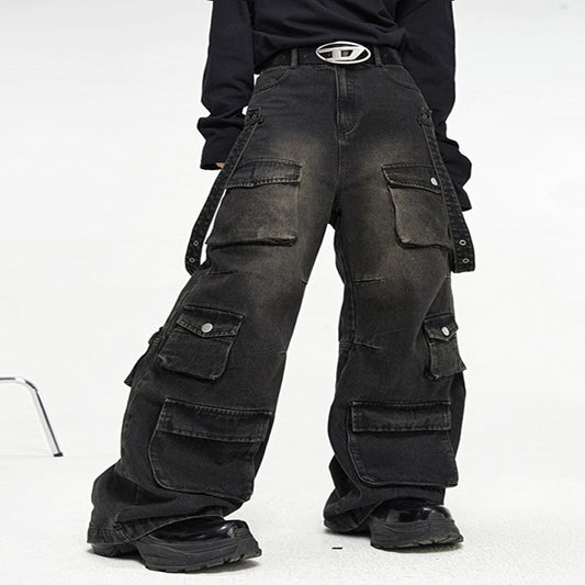 Washed Cargo Denim — Black