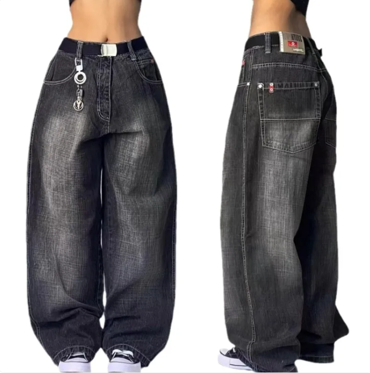 Baggy Washed Denim — Black Fade
